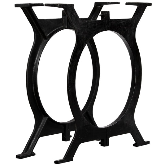 vidaXL Dining Table Legs 2 pcs O-Frame Cast Iron-0