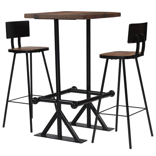 vidaXL Bar Table and Chair Set Kitchen Dining Table Set Solid Reclaimed Wood-0