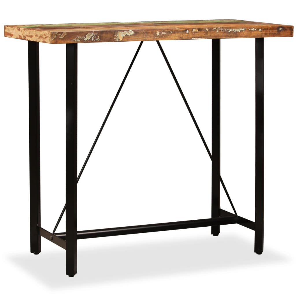 vidaXL Bar Table Pub Table Bistro Table for Dining Room Solid Reclaimed Wood-0