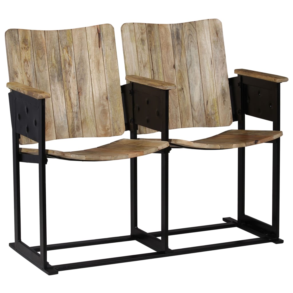 vidaXL 2-Seater Bench Solid Mango Wood and Steel-1