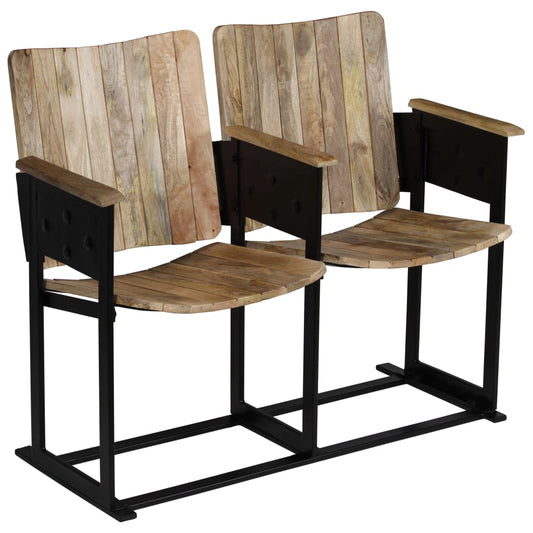 vidaXL 2-Seater Bench Solid Mango Wood and Steel-0