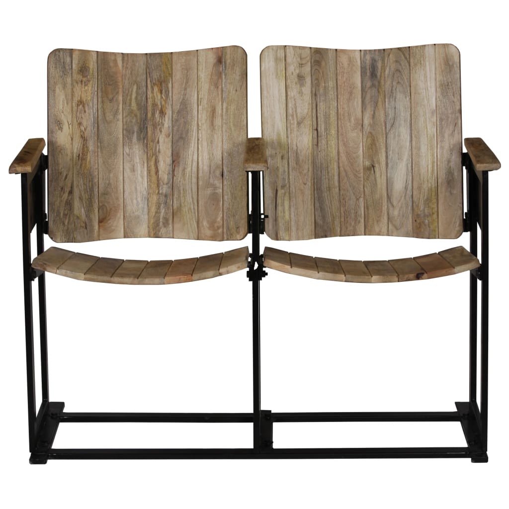 vidaXL 2-Seater Bench Solid Mango Wood and Steel-2