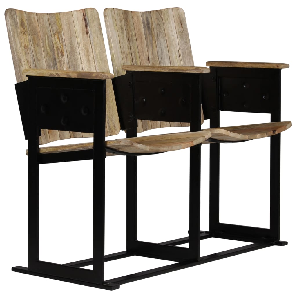 vidaXL 2-Seater Bench Solid Mango Wood and Steel-3