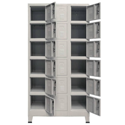 vidaXL Locker Cabinet with 18 Compartments Metal 35.4"x15.7"x70.9"-3