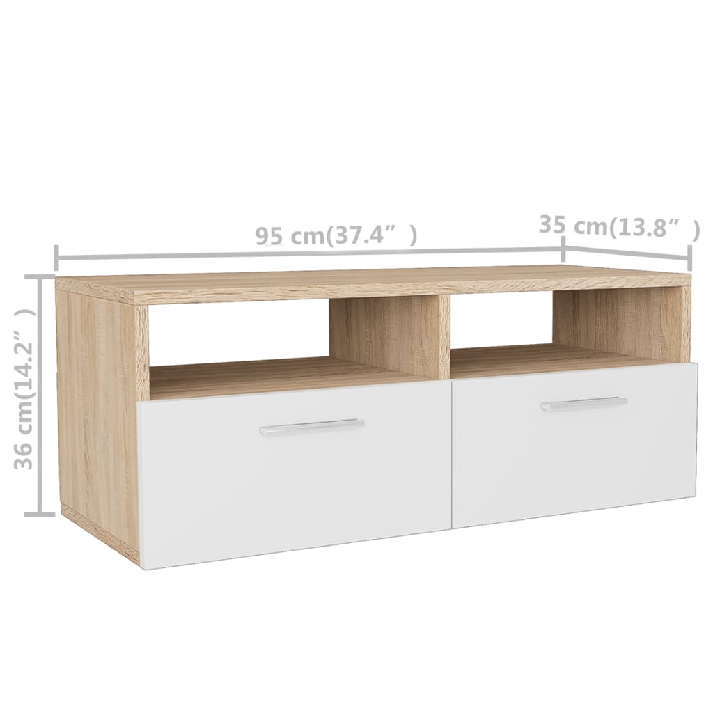 vidaXL TV Stand TV Console Sideboard TV Unit Media Unit 2 Pcs Engineered Wood-2