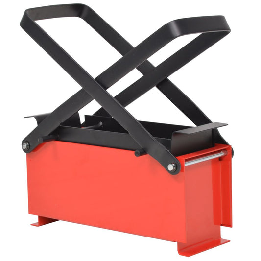 vidaXL Paper Log Briquette Maker Steel 13.4"x5.5"x5.5" Black and Red-0