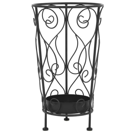 vidaXL Umbrella Stand Vintage Style Metal 10.2"x18.1" Black-0