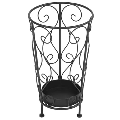 vidaXL Umbrella Stand Vintage Style Metal 10.2"x18.1" Black-2