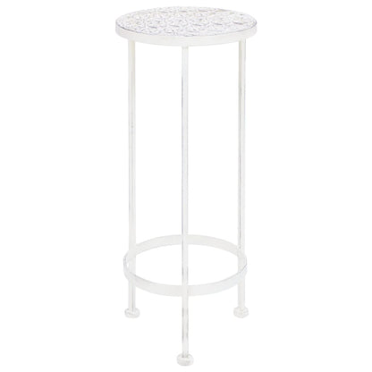 vidaXL Plant Stand Set 3 Pieces Vintage Style Metal Antique White-2