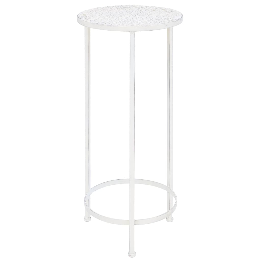 vidaXL Plant Stand Set 3 Pieces Vintage Style Metal Antique White-3