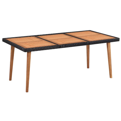 vidaXL 7 Piece Patio Dining Set Poly Rattan Black and Brown-3