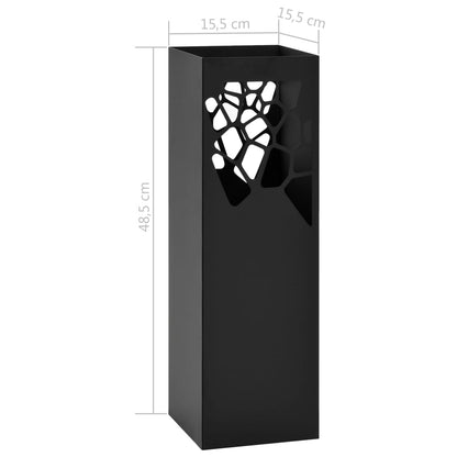 vidaXL Umbrella Stand Stones Steel Black-3