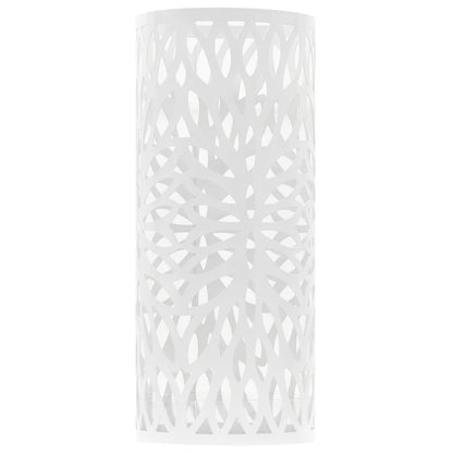 vidaXL Umbrella Stand Leaves Steel White-4
