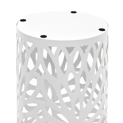 vidaXL Umbrella Stand Leaves Steel White-1