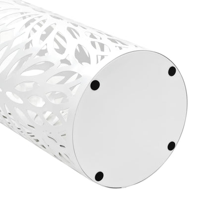 vidaXL Umbrella Stand Leaves Steel White-2