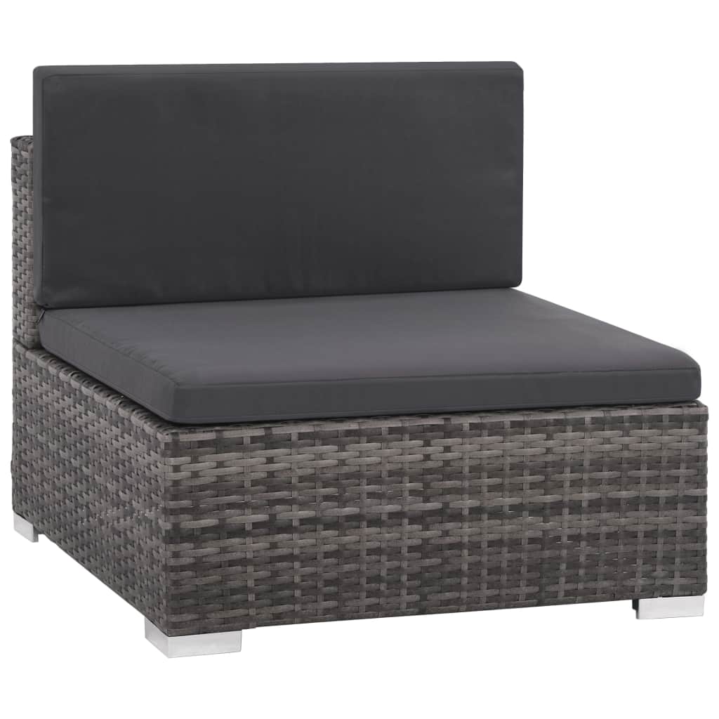 vidaXL 12 Piece Patio Lounge Set with Cushions Poly Rattan Gray-4