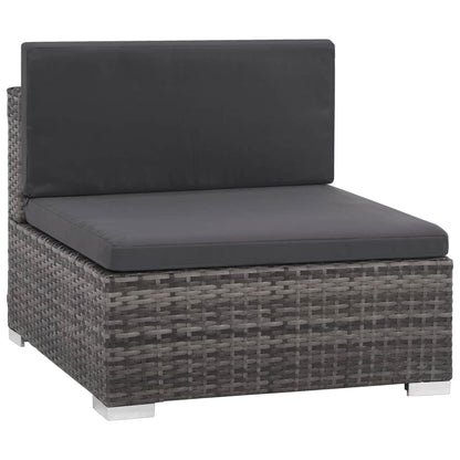vidaXL 12 Piece Patio Lounge Set with Cushions Poly Rattan Gray-4