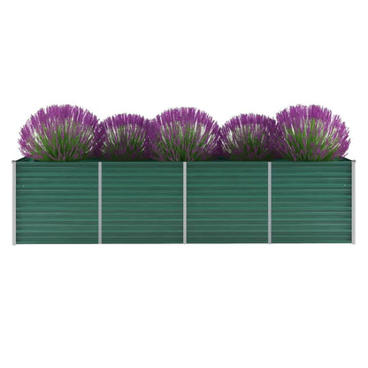 vidaXL Raised Garden Bed Raised Flower Bed Galvanized Steel Planter Green-14
