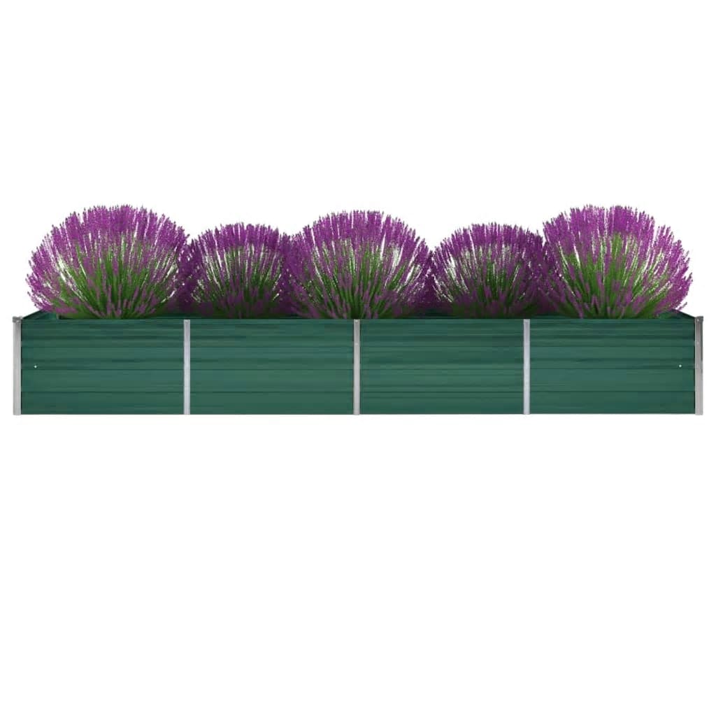vidaXL Raised Garden Bed Raised Flower Bed Galvanized Steel Planter Green-15