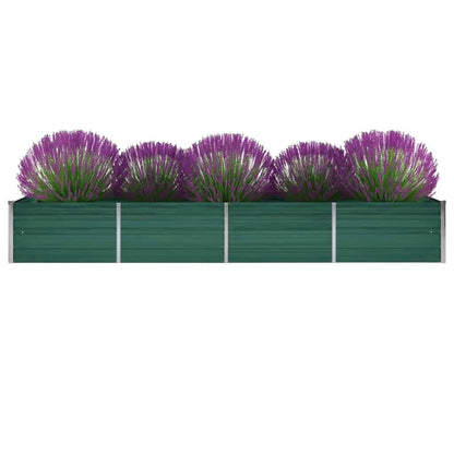 vidaXL Raised Garden Bed Raised Flower Bed Galvanized Steel Planter Green-15