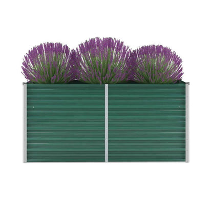 vidaXL Raised Garden Bed Raised Flower Bed Galvanized Steel Planter Green-6