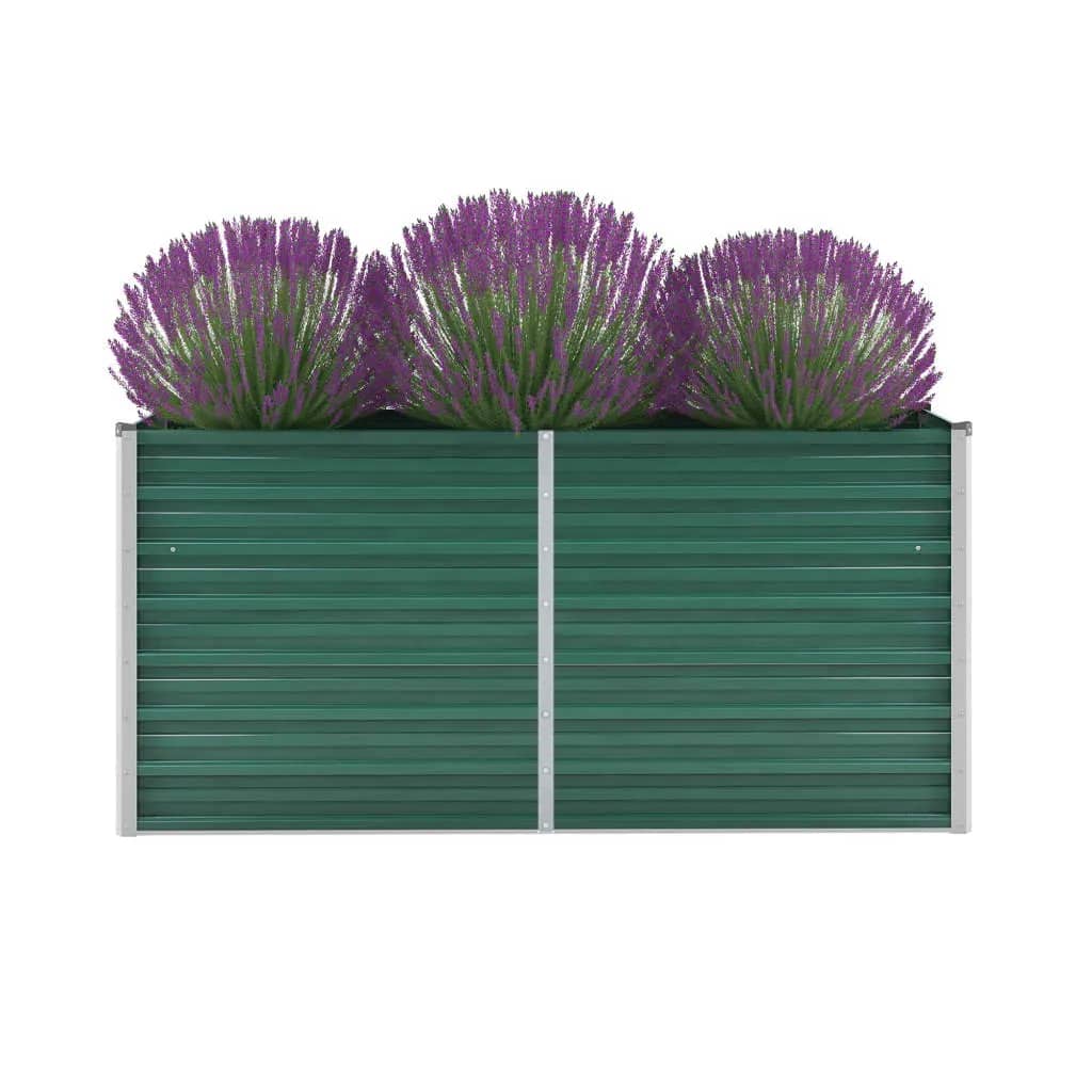 vidaXL Raised Garden Bed Raised Flower Bed Galvanized Steel Planter Green-6
