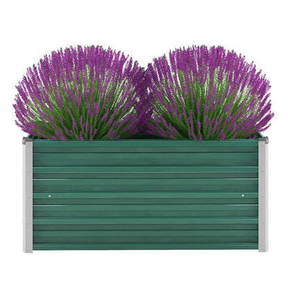 vidaXL Raised Garden Bed Raised Flower Bed Galvanized Steel Planter Green-5