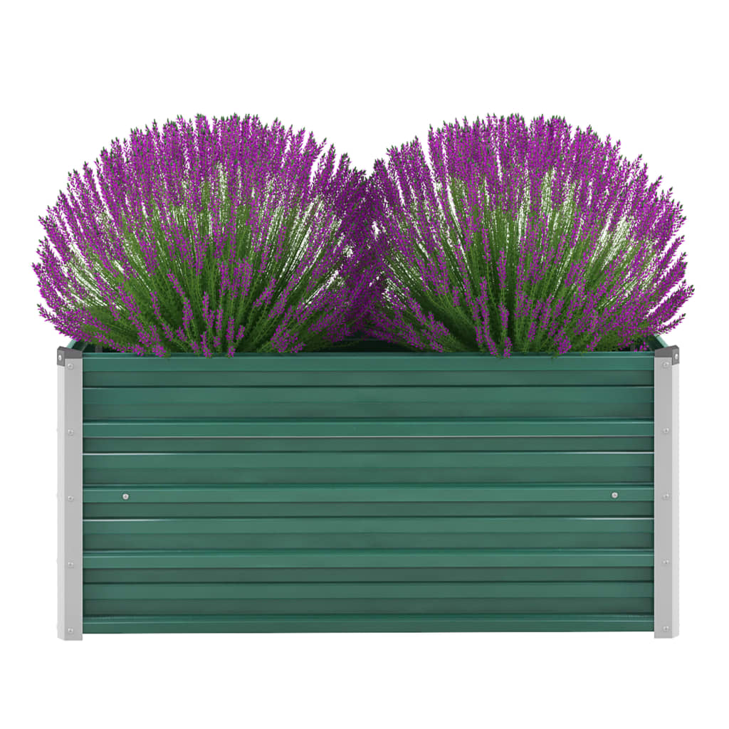 vidaXL Raised Garden Bed Raised Flower Bed Galvanized Steel Planter Green-5