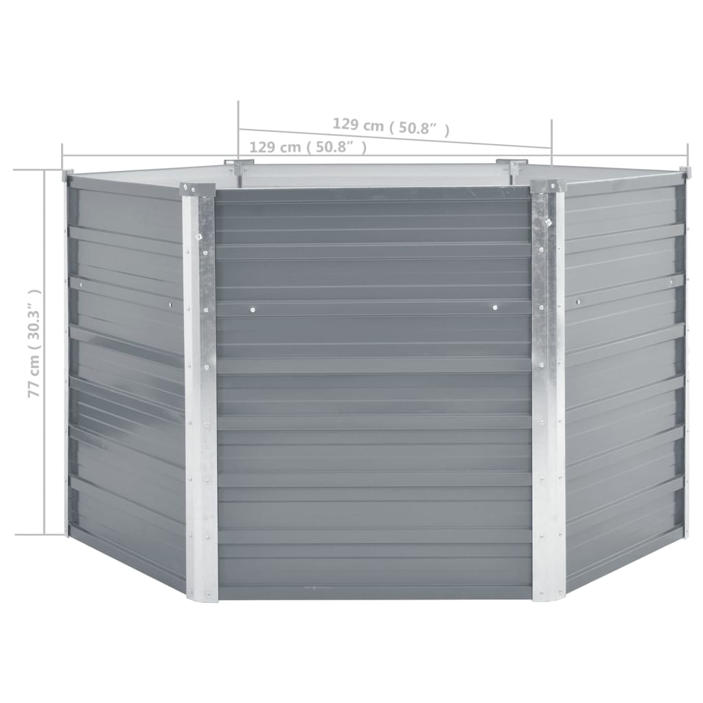 vidaXL Raised Garden Bed Raised Flower Bed Galvanized Steel Outdoor Planter-0