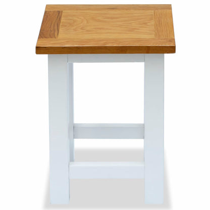 vidaXL End Table 10.6"x9.4"x14.6" Solid Oak Wood-1