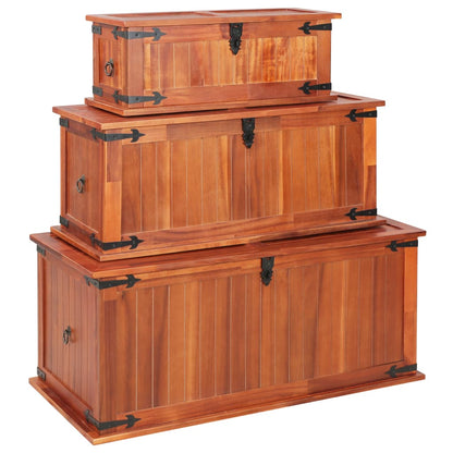 vidaXL Storage Chests 3 pcs Solid Acacia Wood-1