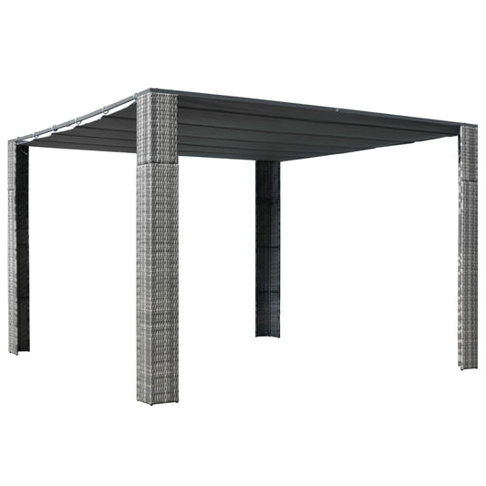 vidaXL Gazebo Outdoor Canopy Tent Patio Pavilion Shade with Roof Poly Rattan-0