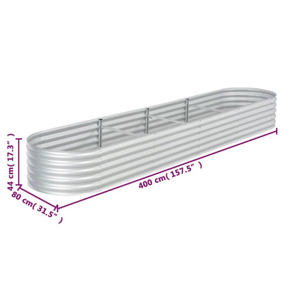 vidaXL Raised Garden Bed Raised Flower Bed Raised Garden Box Galvanized Steel-4
