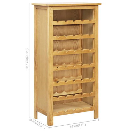 vidaXL Wine Cabinet Bottle Holder Floor Wine Cabinet Organizer Solid Oak Wood-2