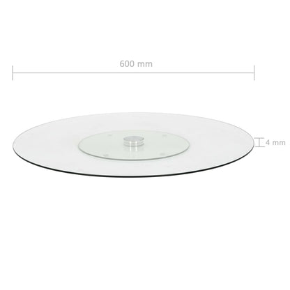 vidaXL Rotating Serving Plate Transparent 23.6" Tempered Glass-3