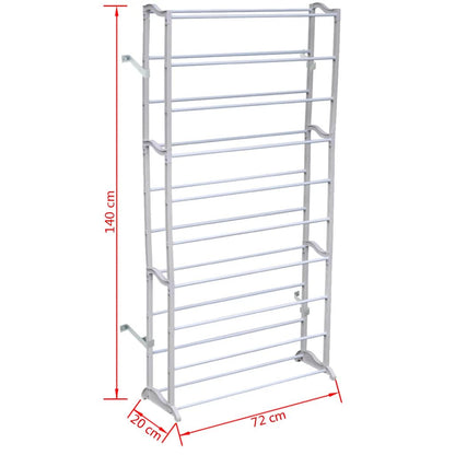 vidaXL 1/2x 40 Pair Free Standing 10 Tier Shoe Tower Rack Organizer Shelf-2