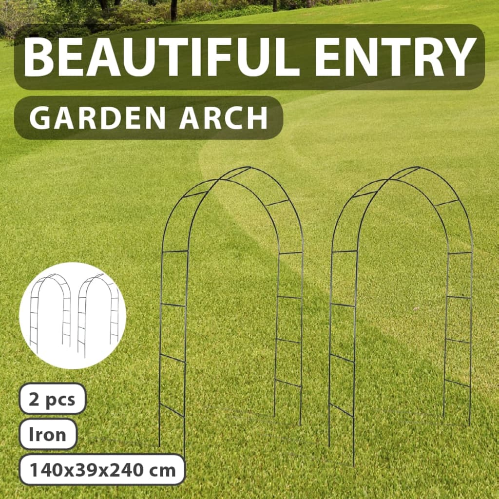 vidaXL Garden Arch 2 pcs Climbing Plants-4