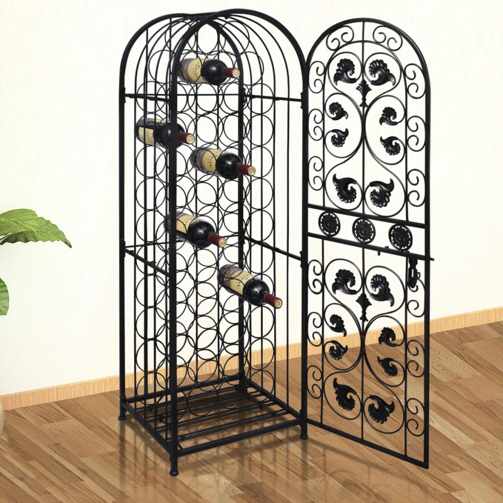 vidaXL Wine Rack Wine Bottle Holder Pantry Floor Wine Cabinet Organizer Metal-5