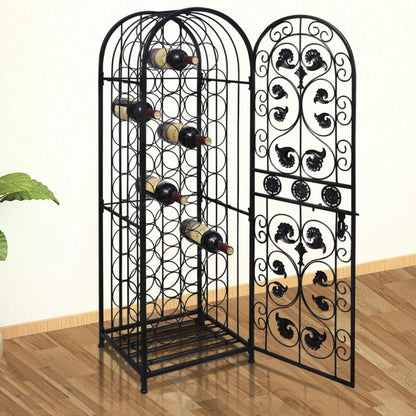 vidaXL Wine Rack Wine Bottle Holder Pantry Floor Wine Cabinet Organizer Metal-5