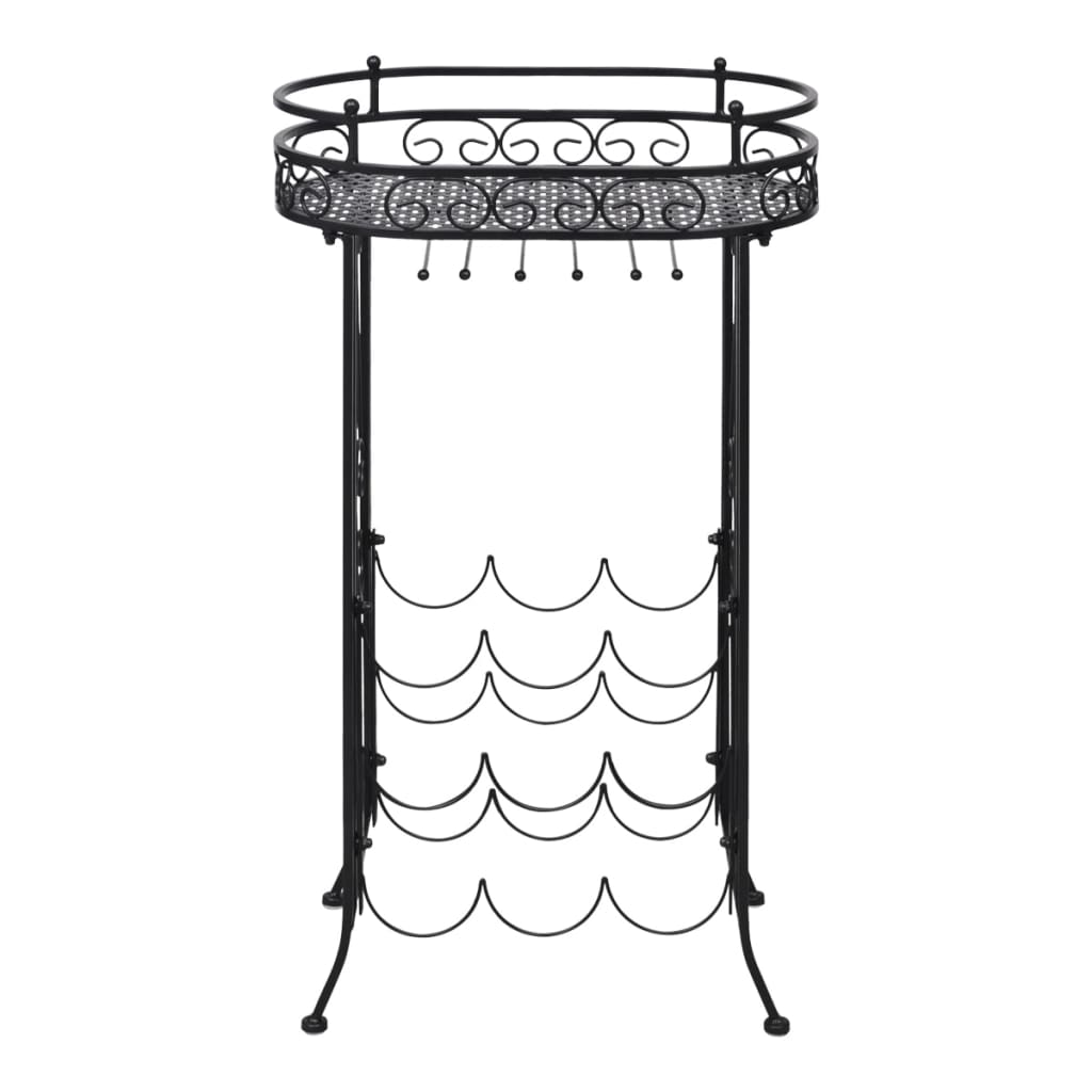 vidaXL Wine Rack Wine Bottle Holder Pantry Floor Wine Cabinet Organizer Metal-4
