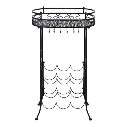 vidaXL Wine Rack Wine Bottle Holder Pantry Floor Wine Cabinet Organizer Metal-4