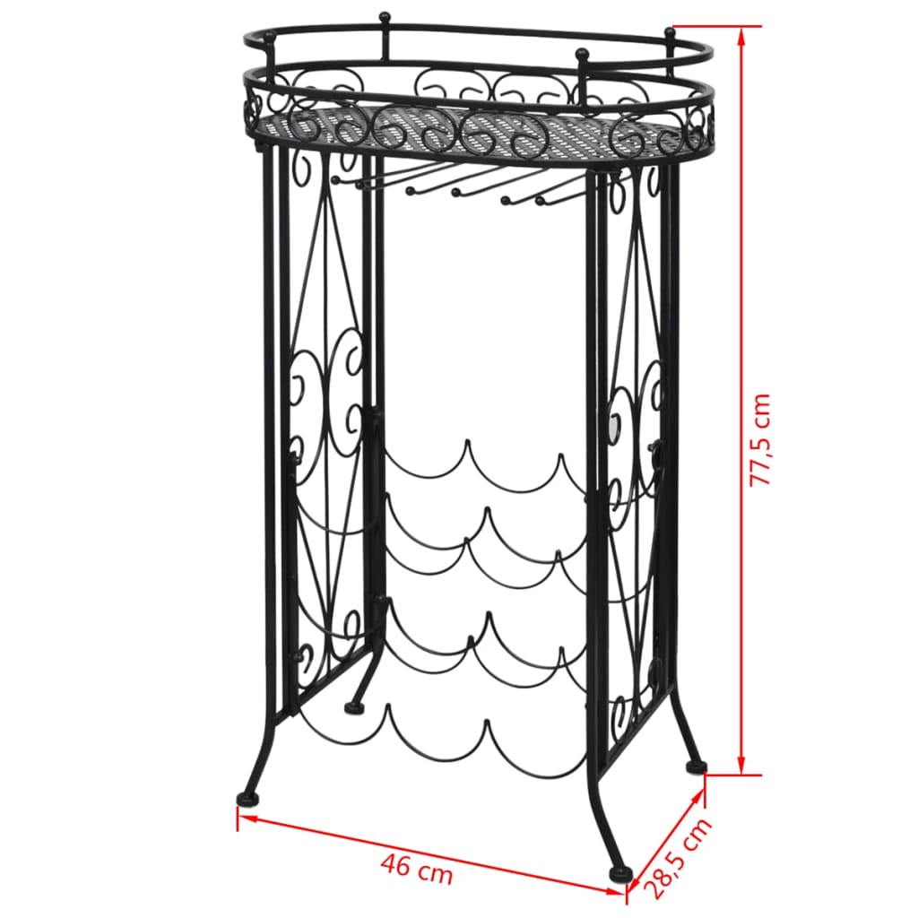 vidaXL Wine Rack Wine Bottle Holder Pantry Floor Wine Cabinet Organizer Metal-0