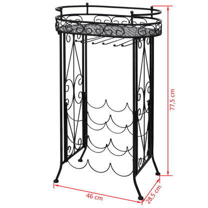vidaXL Wine Rack Wine Bottle Holder Pantry Floor Wine Cabinet Organizer Metal-0