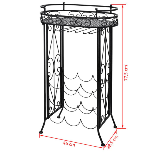 vidaXL Wine Rack Wine Bottle Holder Pantry Floor Wine Cabinet Organizer Metal-0