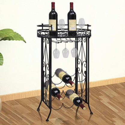 vidaXL Wine Rack Wine Bottle Holder Pantry Floor Wine Cabinet Organizer Metal-6