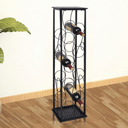 vidaXL Wine Rack Wine Bottle Holder Pantry Floor Wine Cabinet Organizer Metal-7