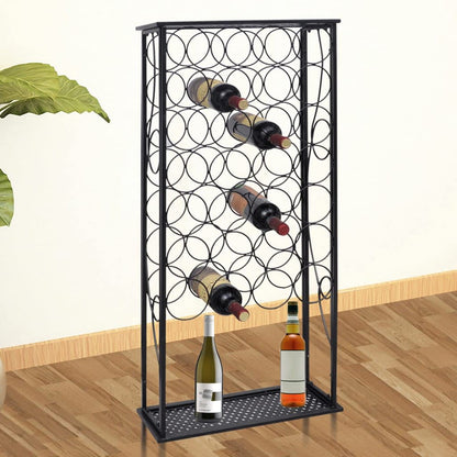 vidaXL Wine Rack Wine Bottle Holder Pantry Floor Wine Cabinet Organizer Metal-8
