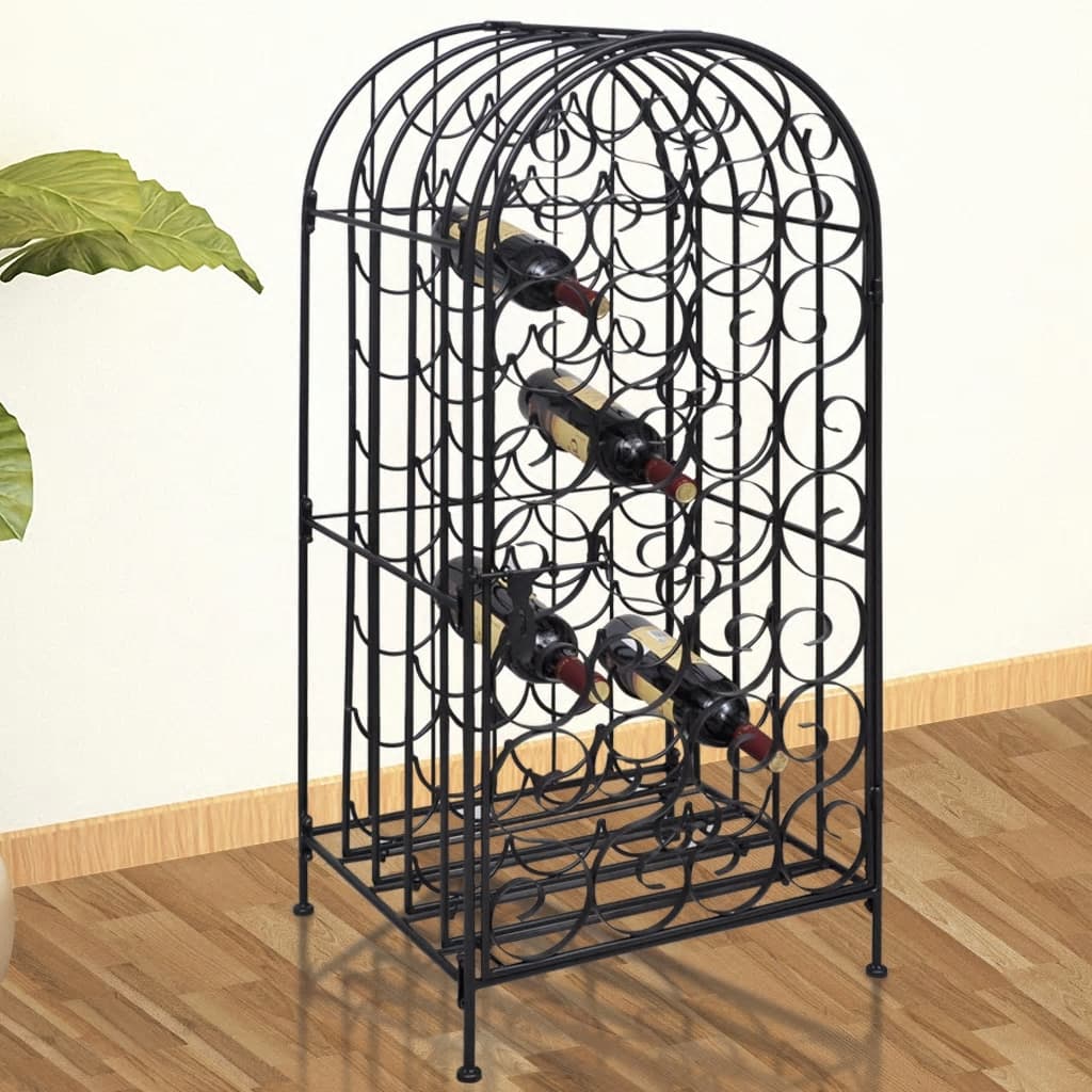 vidaXL Wine Rack Wine Bottle Holder Pantry Floor Wine Cabinet Organizer Metal-9