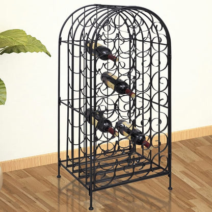 vidaXL Wine Rack Wine Bottle Holder Pantry Floor Wine Cabinet Organizer Metal-9