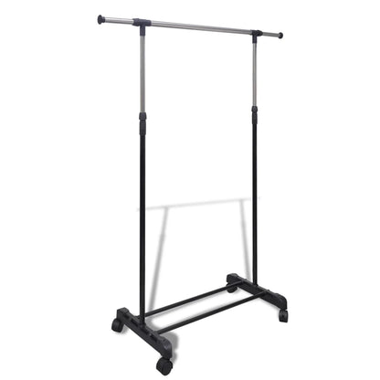 vidaXL Adjustable Clothes Rack 4 Castors 2 Hanging Rails-0